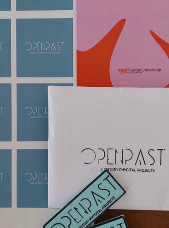 Υλικό επικοινωνίας της OpenPast και του TEDx Ionian University.